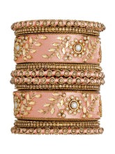 Vibrant Silk Threads Blue Kundan Bangles