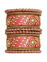 Vibrant Silk Threads Blue Kundan Bangles