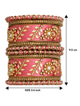 Vibrant Silk Threads Blue Kundan Bangles