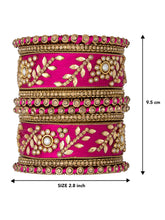 Vibrant Silk Threads Blue Kundan Bangles