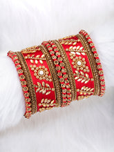 Vibrant Silk Threads Blue Kundan Bangles