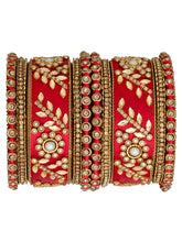 Vibrant Silk Threads Blue Kundan Bangles