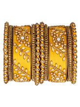 Vibrant Silk Threads Blue Kundan Bangles