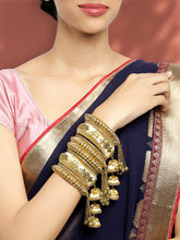 Graceful Tassels Kundan White Silk Thread Bangles