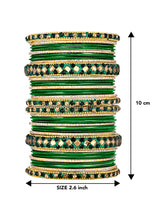 Garden Glamour Green Metal Bangles