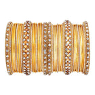 Garden Glamour Metal Bangles Set - Yellow