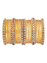 Garden Glamour Metal Bangles Set - Yellow