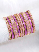 Ruby Radiance Metal Bangle Set