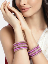 Ruby Radiance Metal Bangle Set