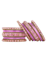 Ruby Radiance Metal Bangle Set