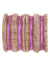 Ruby Radiance Metal Bangle Set