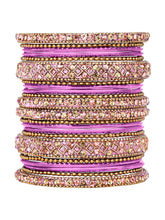 Ruby Radiance Metal Bangle Set
