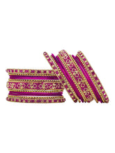 Ruby Radiance Metal Bangle Set