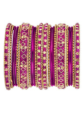 Ruby Radiance Metal Bangle Set
