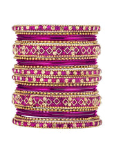 Ruby Radiance Metal Bangle Set