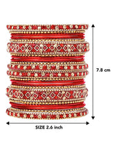 Ruby Radiance Metal Bangle Set
