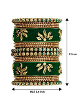 Emerald Charms Silk Threaded Bangles