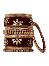 Emerald Charms Silk Threaded Bangles