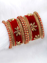 Emerald Charms Silk Threaded Bangles
