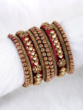 Maroon Empress Luxury Bangle Set