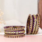 Glamorous Empress Luxury Bangle Set - Purple