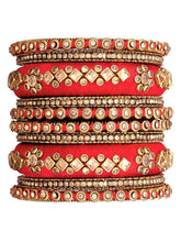Glamorous Empress Luxury Bangle Set - Red