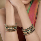 Handmade Silk Thread Bangles Set - Green