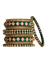 Handmade Silk Thread Bangles Set - Green