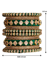Handmade Silk Thread Bangles Set - Green