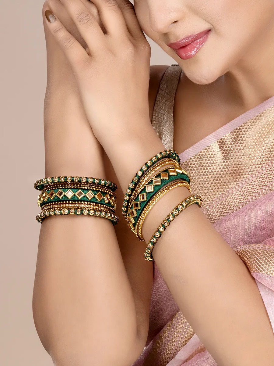 Handmade Silk Thread Bangles Set