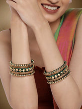 Green Symphony Kundan Silk Thread Bangles