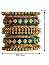 Green Symphony Kundan Silk Thread Bangles