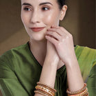 Handmade Silk Thread Bangles Set - Peach