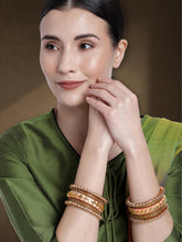 Green Symphony Kundan Silk Thread Bangles