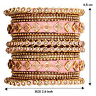 Handmade Silk Thread Bangles Set - Peach