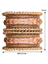 Handmade Silk Thread Bangles Set - Peach