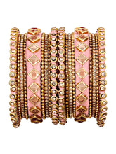 Handmade Silk Thread Bangles Set - Peach