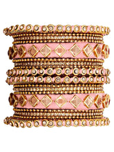 Handmade Silk Thread Bangles Set - Peach