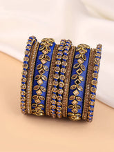 Royal Inspired Silk Thread Bangle Set  - Blue
