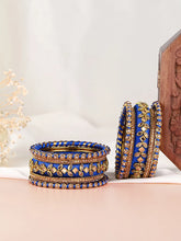 Royal Inspired Silk Thread Bangle Set  - Blue