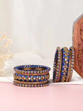 Royal Inspired Silk Thread Bangle Set  - Blue