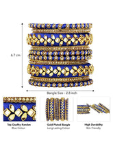 Royal Inspired Silk Thread Bangle Set  - Blue