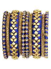 Royal Inspired Silk Thread Bangle Set  - Blue