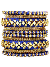 Royal Inspired Silk Thread Bangle Set  - Blue