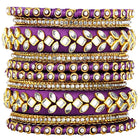 Royal Inspired Silk Thread Bangle Set  - Purple