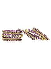 Royal Inspired Silk Thread Bangle Set  - Purple