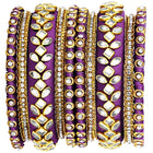 Royal Inspired Silk Thread Bangle Set  - Purple
