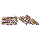 Peora Ethnic Purple Thread Kundan Bangle Set