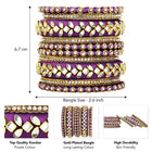 Peora Ethnic Purple Thread Kundan Bangle Set