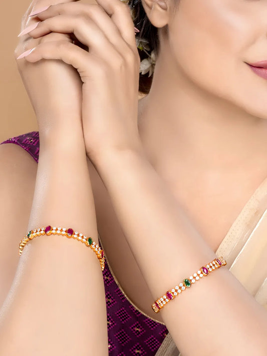 Gleaming Crystal Lined Bangles